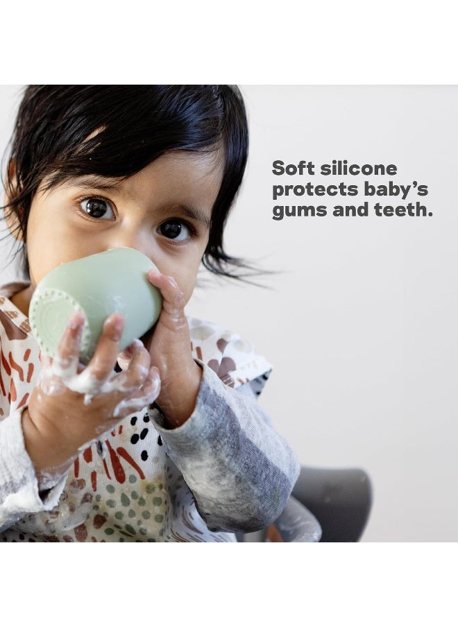 ezpz Tiny Cup (Coral) - 100% Silicone Training Cup for Infants - Designed by a Pediatric Feeding Specialist - 4 months+