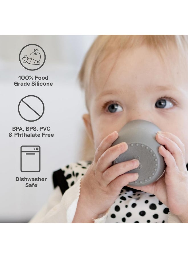 ezpz Tiny Cup (Coral) - 100% Silicone Training Cup for Infants - Designed by a Pediatric Feeding Specialist - 4 months+
