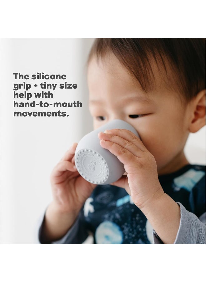 ezpz Tiny Cup (Coral) - 100% Silicone Training Cup for Infants - Designed by a Pediatric Feeding Specialist - 4 months+