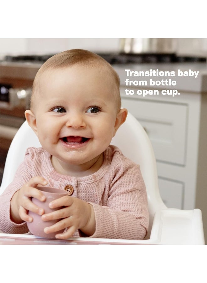 ezpz Tiny Cup (Coral) - 100% Silicone Training Cup for Infants - Designed by a Pediatric Feeding Specialist - 4 months+
