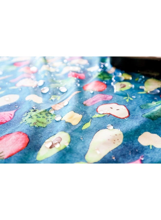 BapronBaby Organic Produce Splash Mat - Waterproof Catch-All for Under High Chairs, Floors, Tables, Playtime or Arts & Crafts - Machine Washable - 45