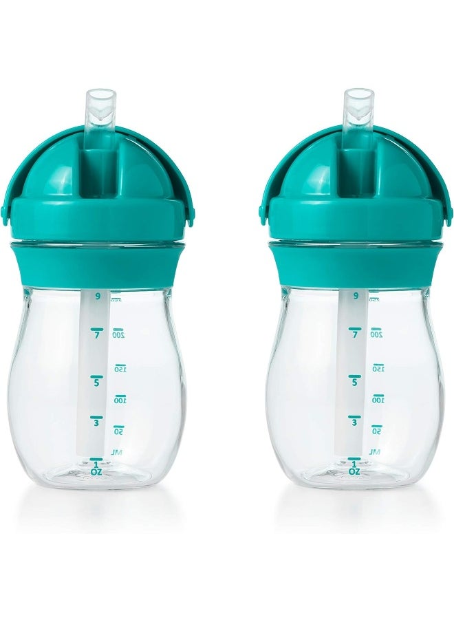 OXO Tot Transitions Straw Cup, 9 oz, Teal, Pack of 2