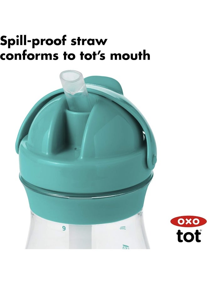 OXO Tot Transitions Straw Cup, 9 oz, Teal, Pack of 2