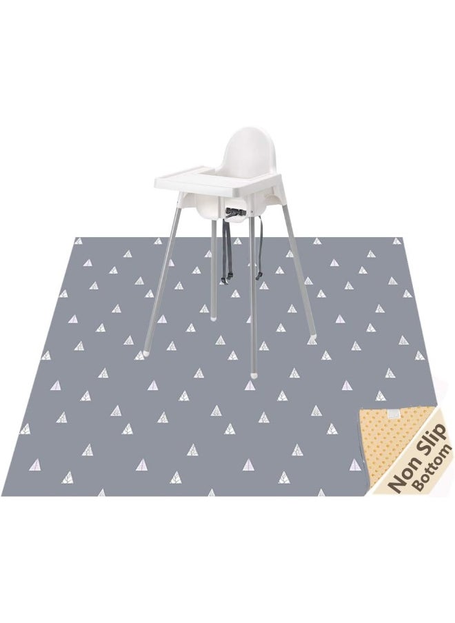 WOMUMON (Triangle) - Highchair Floor Mat, Baby Splat Mat for Under High Chair/Arts/Crafts, Waterproof Spill Mat Non-Slip Splash Mat, Washable Mess Mat and Table Cloth