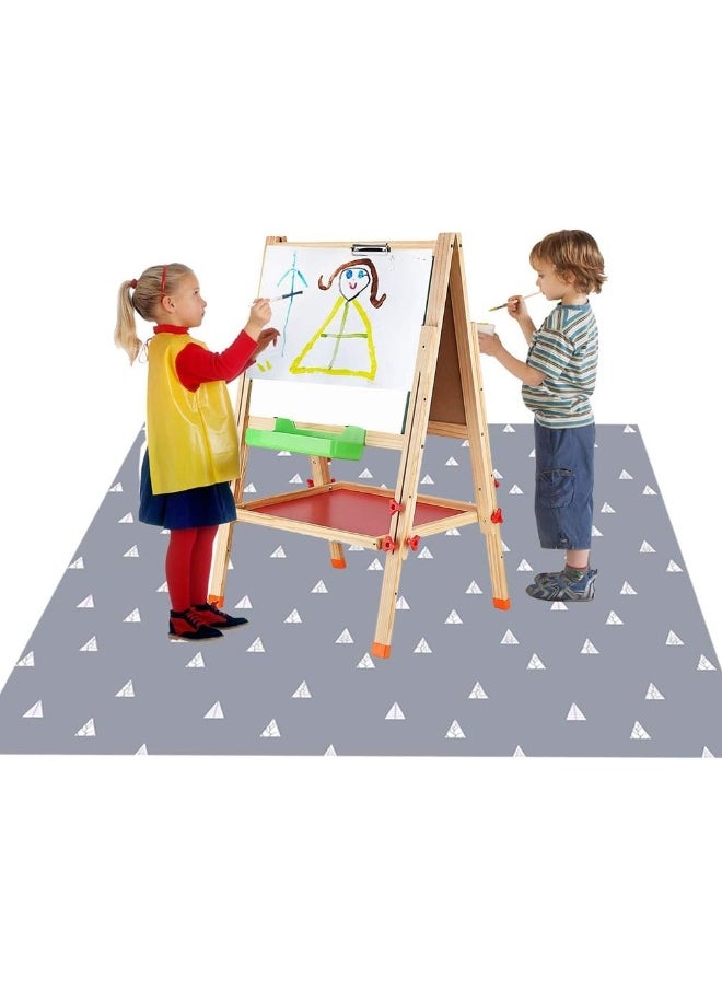 WOMUMON (Triangle) - Highchair Floor Mat, Baby Splat Mat for Under High Chair/Arts/Crafts, Waterproof Spill Mat Non-Slip Splash Mat, Washable Mess Mat and Table Cloth