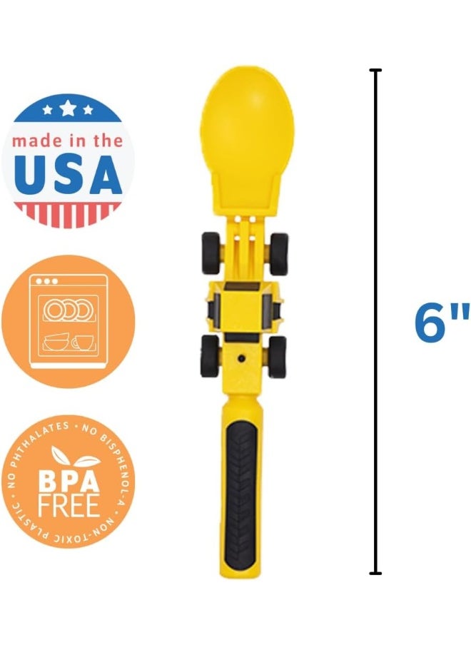 Constructive Eating Set of 3 Construction Utensils for Toddlers, Infants, babies and kids - Flatware Toys are Made with FDA Approved Materials for Safe and Fun Eating