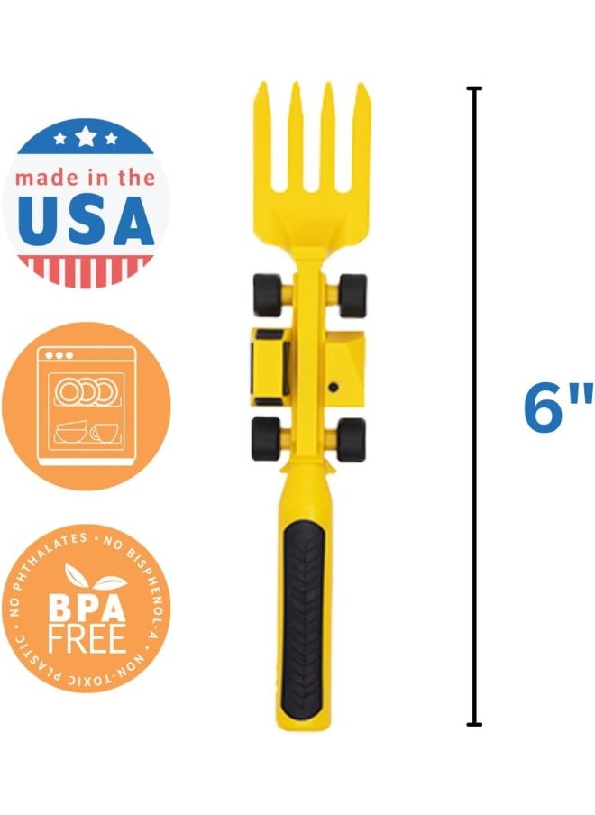 Constructive Eating Set of 3 Construction Utensils for Toddlers, Infants, babies and kids - Flatware Toys are Made with FDA Approved Materials for Safe and Fun Eating