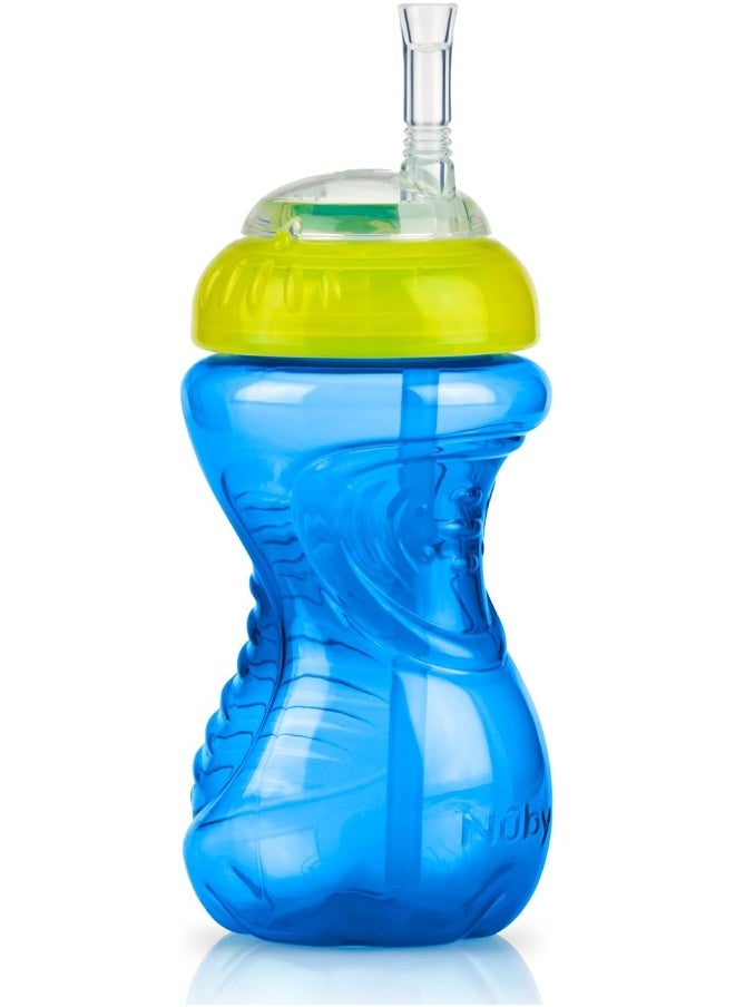 Nuby 3 Piece Girl No-Spill Cup with Flex Straw, 10 Ounce