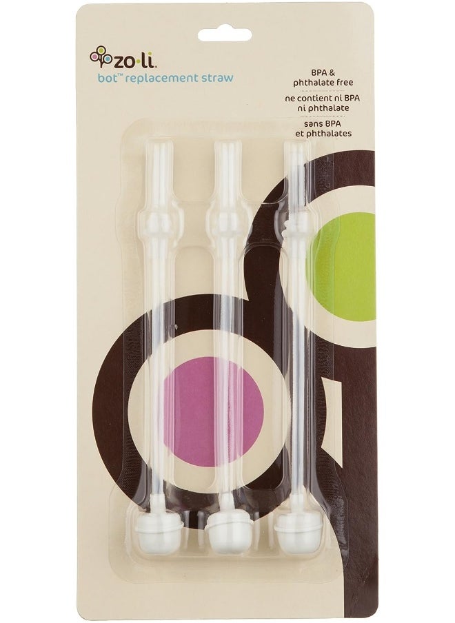 ZoLi BOT Weighted Straw Sippy Cup Replacement Straws | 3-Pack, fits BOT 6 oz and 9 oz Cups