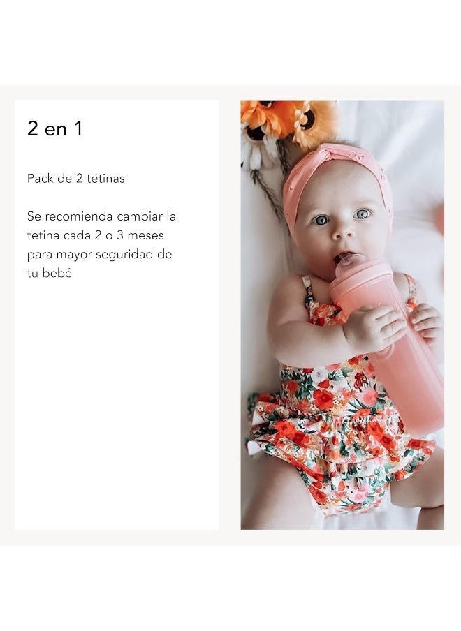 Twistshake Baby Anti-Colic Teats with Breast like Structure - Set of 2 | S Size - 0 Months+ | Soft Silicone - BPA-Free | Transparent