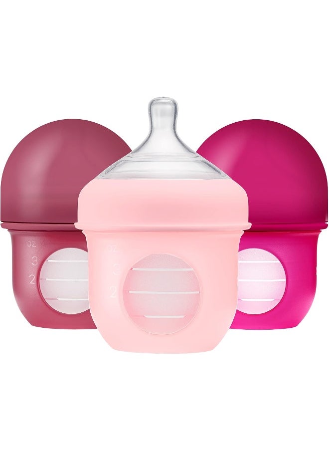 Boon Nursh Bottle, Pinkmulticolour, Packs Of 3, 4 Oz
