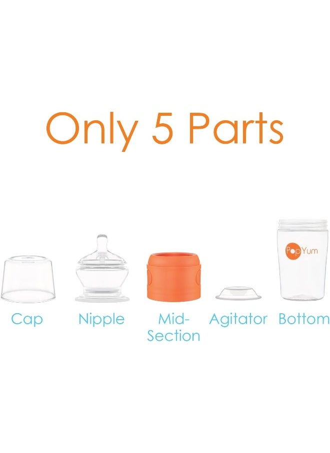 PopYum 9 oz Anti-Colic Formula Making/Mixing/Dispenser Baby Bottles, 2-Pack