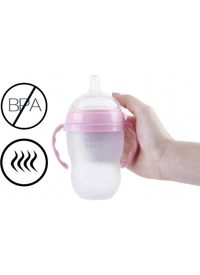 GOLOHO Compatible Bottle Handle for Comotomo, (Pack of 2, Pink)