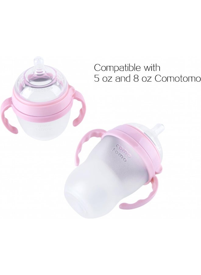 GOLOHO Compatible Bottle Handle for Comotomo, (Pack of 2, Pink)