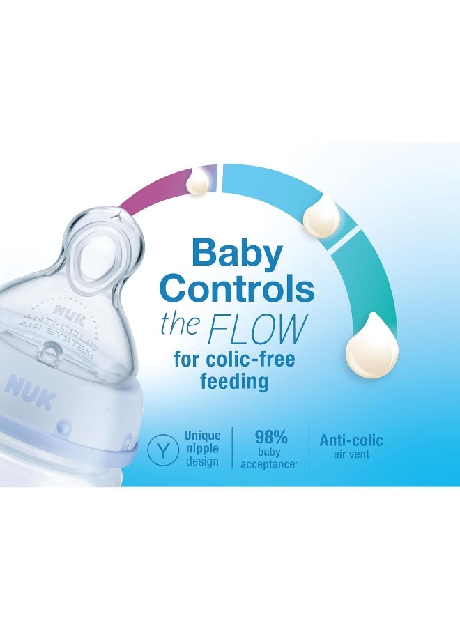 NUK Smooth Flow Anti Colic Baby Bottle, 5 oz, 4 Pack, Elephant