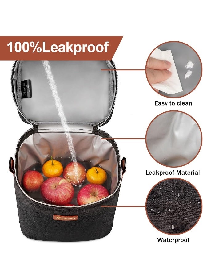 Mancro Breastmilk Cooler Bag Fits 6 Baby Bottles with Ice Pack & Shoulder Strap