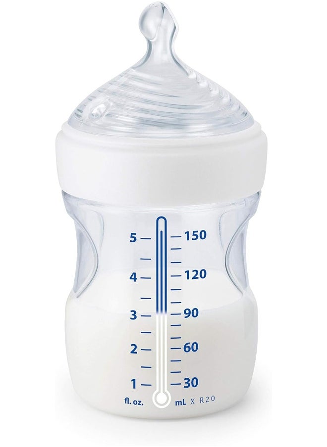 NUK Simply Natural Baby Bottles with SafeTemp Gift Set - Includes 4 Bottles, 3 Pacifiers, and 2 Replacement Bottle