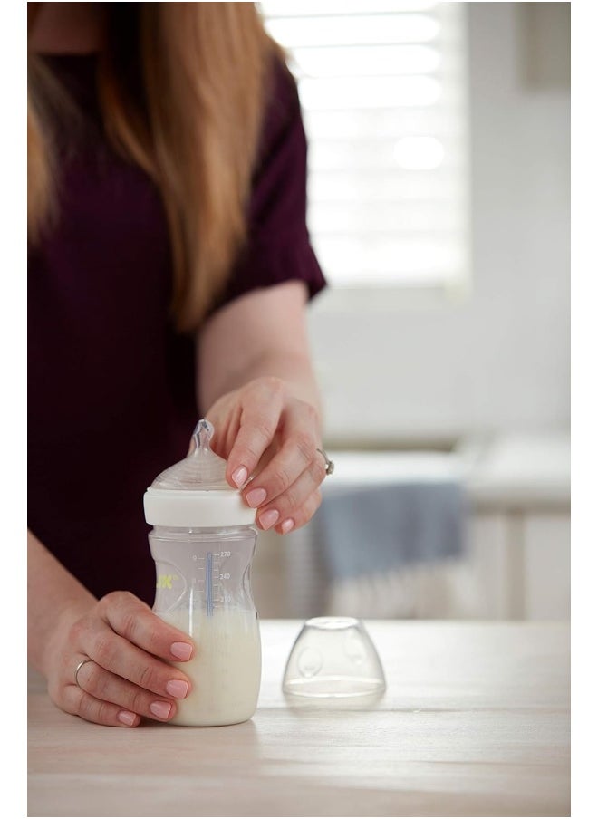 NUK Simply Natural Baby Bottles with SafeTemp Gift Set - Includes 4 Bottles, 3 Pacifiers, and 2 Replacement Bottle