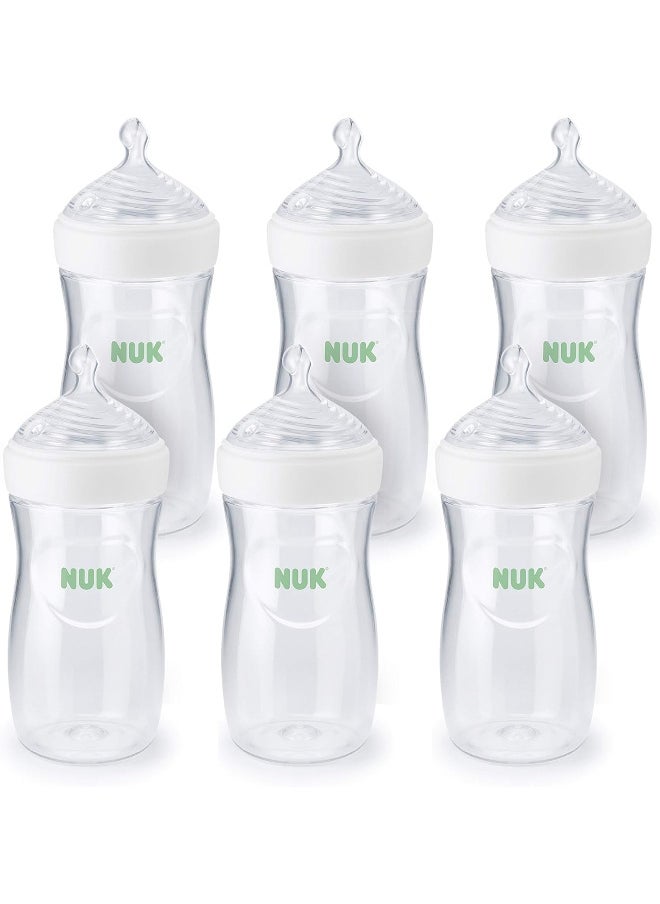 NUK Simply Natural Baby Bottle with SafeTemp, 9 oz, 6 Pack