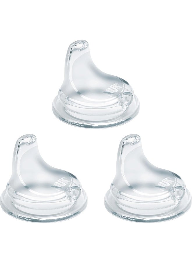 NUK Replacement Silicone Spout, Clear, 1 Count Pack of 3