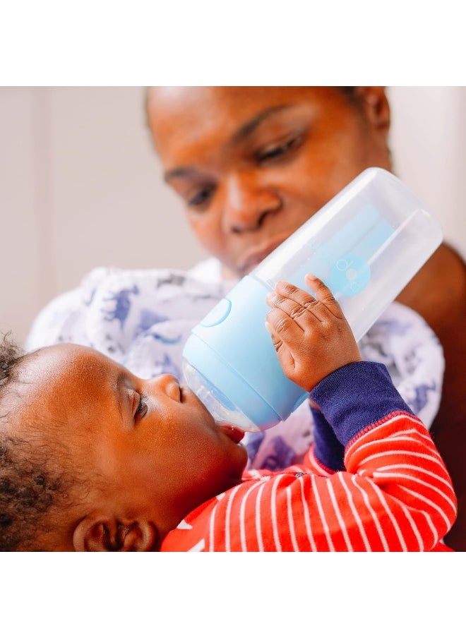 PopYum 9 oz Blue Anti-Colic Formula Making/Mixing/Dispenser Baby Bottles