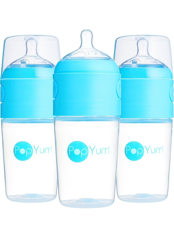 PopYum 9 oz Blue Anti-Colic Formula Making/Mixing/Dispenser Baby Bottles