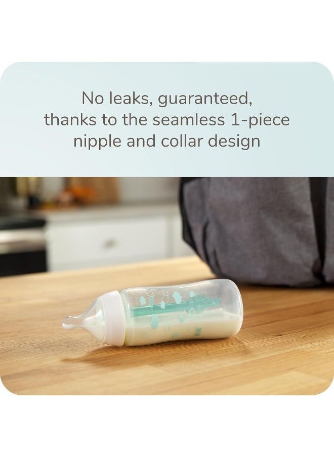 NUK Smooth Flow Pro Anti Colic Baby Bottle - Easy to Assemble and Clean & Reduces Newborn Spit-up & Gas, 10oz, 4-Pack, Neutral