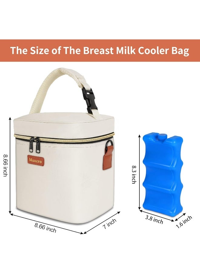 Mancro Breastmilk Cooler Bag with Ice Pack, Insulated Baby Bottle Bag Fits 6 Baby Bottle Up to 9 Ounce, Baby Bottle Bag Great for Nursing Mom Daycare
