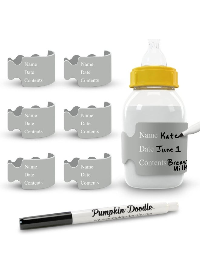 Pumpkin Doodle The Original Write & Reuse Baby Bottle Labels for Daycare - Available in 11 Colors