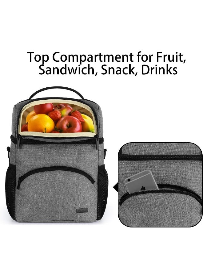 Teamoy Double Layer Breastmilk Cooler Bag with Ice Pack, Travel Baby Bottle Cooler Bag Tote Up to 6 Large 9 Ounce Bottles