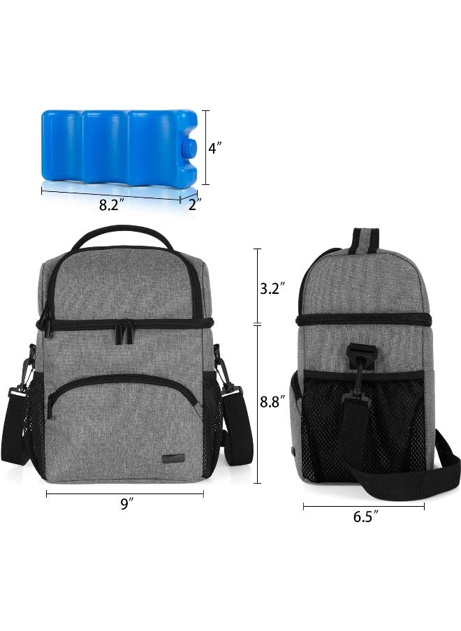 Teamoy Double Layer Breastmilk Cooler Bag with Ice Pack, Travel Baby Bottle Cooler Bag Tote Up to 6 Large 9 Ounce Bottles