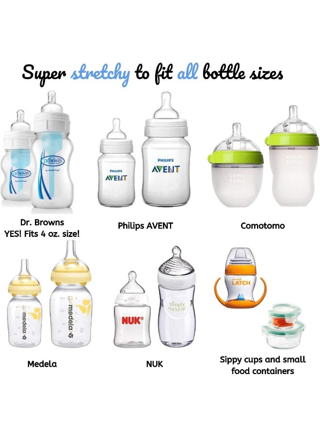 The Original Write & Reuse Baby Bottle Labels for Daycare - Available in 12 Colors (Cool Multi)