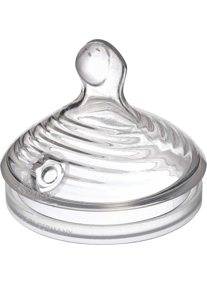 NUK Simply Natural Baby Bottle - Slow Flow, Silicone, Extra Soft, Anti-Colic Air System, BPA-Free, Pack of 2