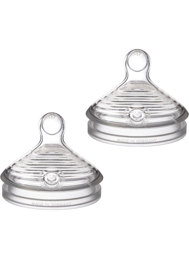 NUK Simply Natural Baby Bottle - Slow Flow, Silicone, Extra Soft, Anti-Colic Air System, BPA-Free, Pack of 2