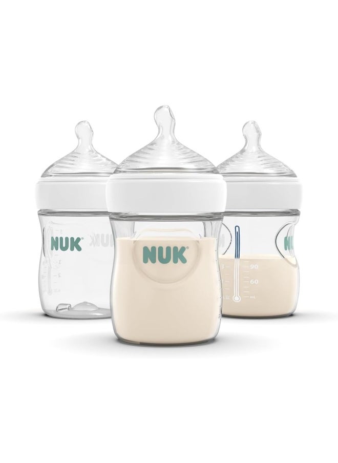 NUK Simply Natural Baby Bottle - Slow Flow, Silicone, Extra Soft, Anti-Colic Air System, BPA-Free, Pack of 2