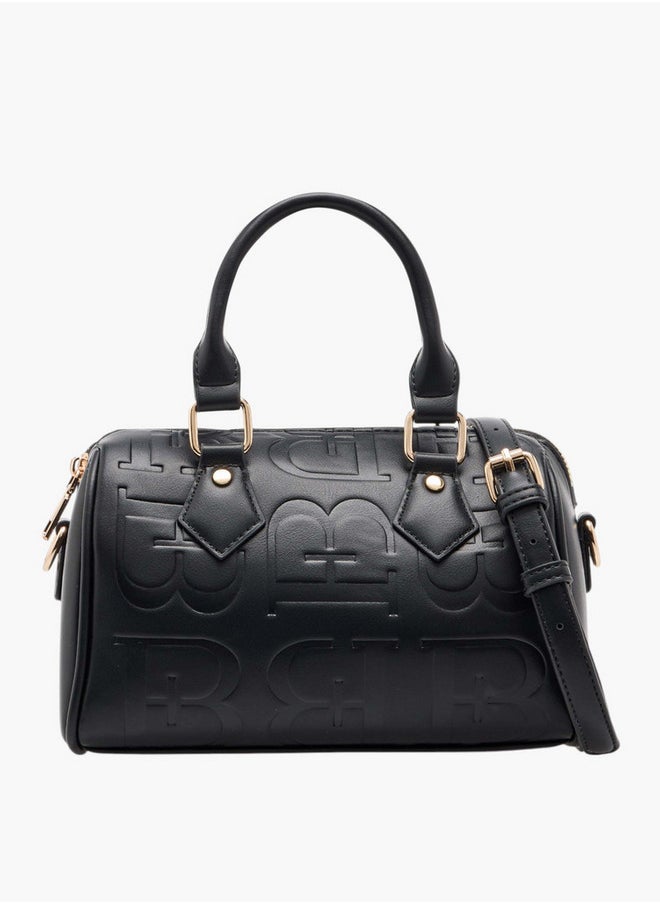 Women's Monogram Print Duffel Bag with Double Handles and Zip Closure