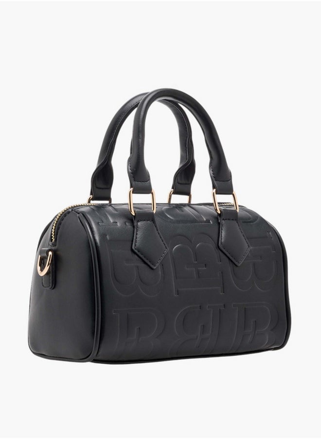 Women's Monogram Print Duffel Bag with Double Handles and Zip Closure