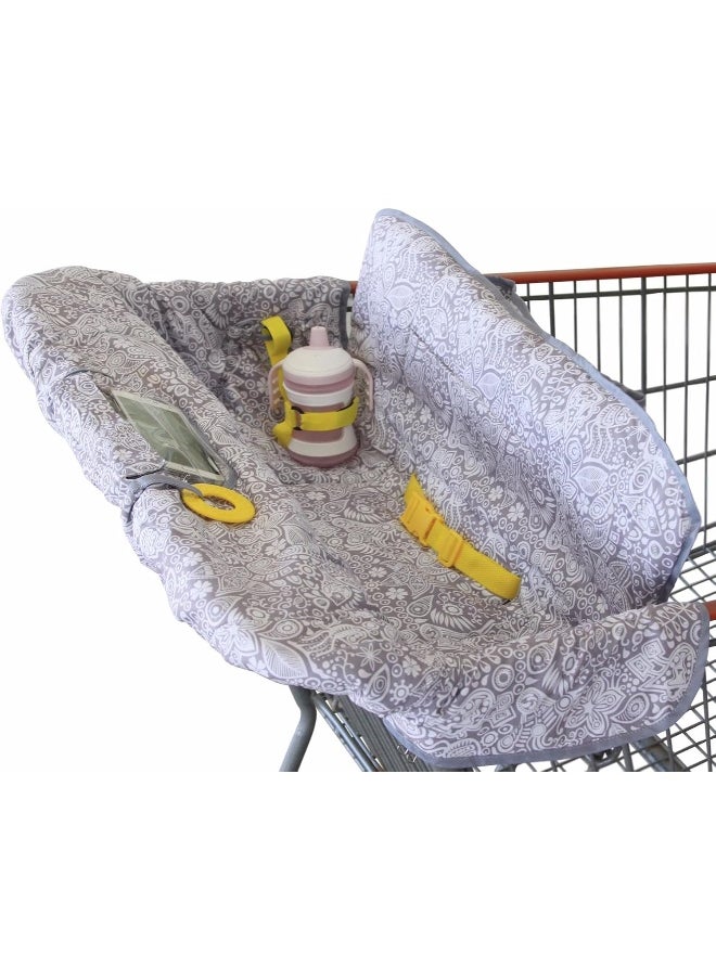 Shopping Cart Cover for Baby or Toddler | 2-in-1 High Chair Cover | Compact Universal Fit | Unisex for Boy or Girl | Includes Carry Bag | Machine Washable | Fits Restaurant Highchair | Sweet Dreams
