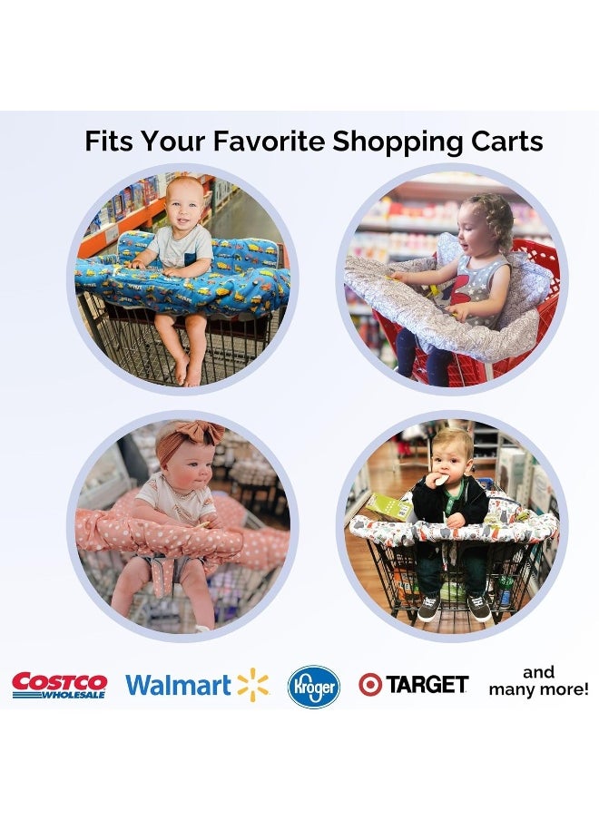 Shopping Cart Cover for Baby or Toddler | 2-in-1 High Chair Cover | Compact Universal Fit | Unisex for Boy or Girl | Includes Carry Bag | Machine Washable | Fits Restaurant Highchair | Sweet Dreams