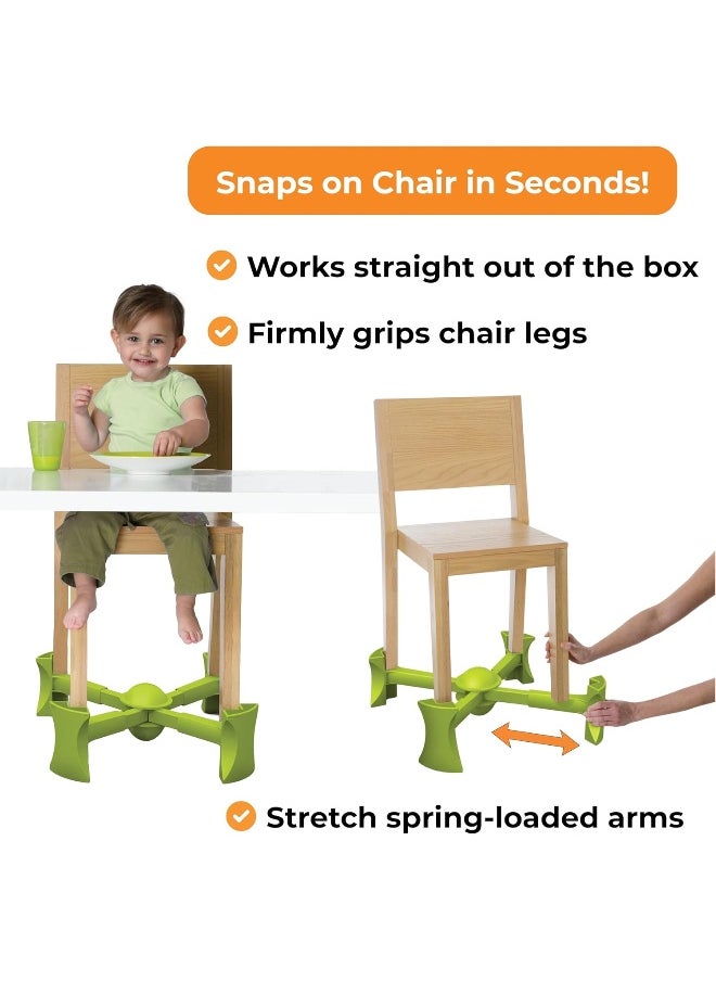 KABOOST Booster Seat for Dining Table, Green - Goes Under The Chair - Portable Chair Booster for Toddlers and Grown Ups