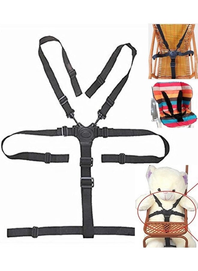 Twoworld High Chair Straps, 5 Point Harness, Harness for High Chair, High Chair Harness, Universal Baby Safe Belt Holder replacement for Stroller Wooden High Chair Pram Buggy Children Kid Pushchair