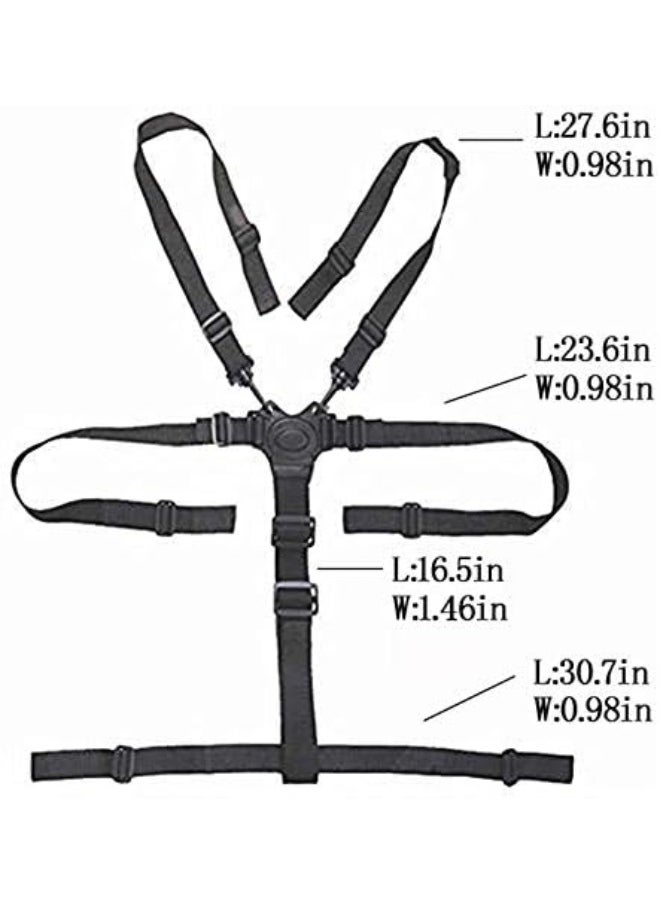 Twoworld High Chair Straps, 5 Point Harness, Harness for High Chair, High Chair Harness, Universal Baby Safe Belt Holder replacement for Stroller Wooden High Chair Pram Buggy Children Kid Pushchair