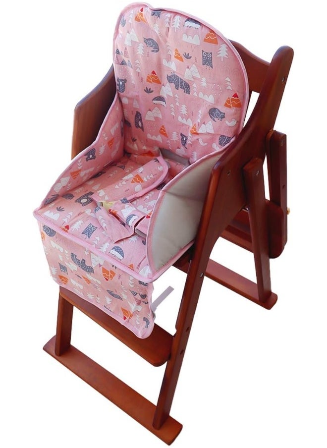 Kocpudu High Chair Pad, High Chair Cushion, Seat Cushion Breathable Pad, Cute Pattern, Comfortable Seat Belt Design, Soft and Comfortable, Baby Sits More Comfortable