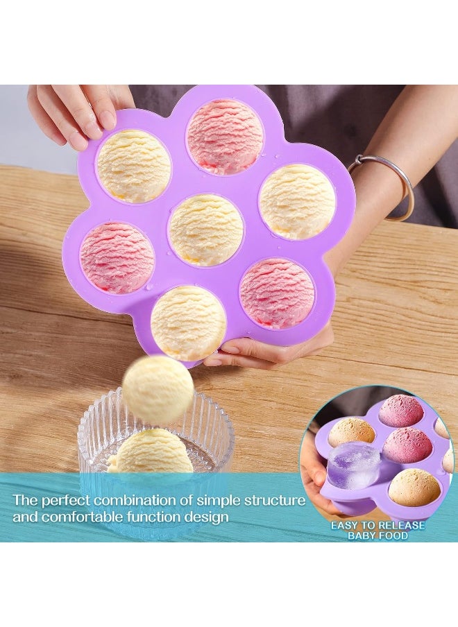 4 Pack Baby Food Freezer Tray Homemade Silicone Baby Food Storage with Clip on Lid Stackable Reusable Silicone Baby Food Freezer Storage Tray for Food Vegetable Fruit Purees and Breast Milk