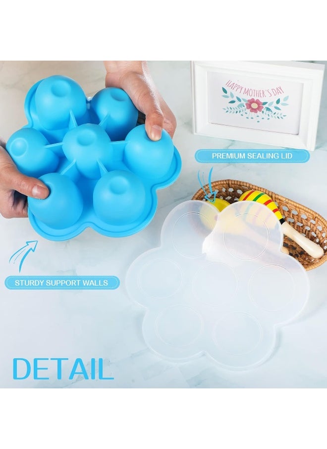 4 Pack Baby Food Freezer Tray Homemade Silicone Baby Food Storage with Clip on Lid Stackable Reusable Silicone Baby Food Freezer Storage Tray for Food Vegetable Fruit Purees and Breast Milk