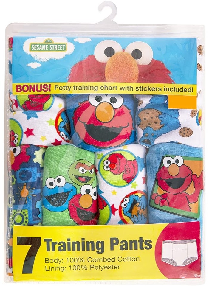 Sesame Street Unisex Toddler Potty Training Pants with Elmo, Cookie Monster and Big Bird with Stickers & Success Chart