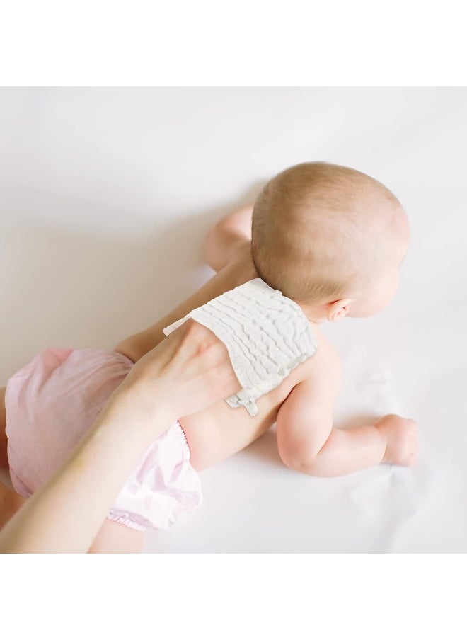 Chumia 30 Pcs Baby Muslin Washcloths Natural Muslin Cotton Baby Wipes Soft Newborn Baby Face Towel Absorbent Muslin Washcloth for Baby Face Bath Shower, 12 x 12 Inches