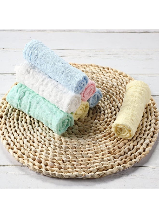 Chumia 30 Pcs Baby Muslin Washcloths Natural Muslin Cotton Baby Wipes Soft Newborn Baby Face Towel Absorbent Muslin Washcloth for Baby Face Bath Shower, 12 x 12 Inches