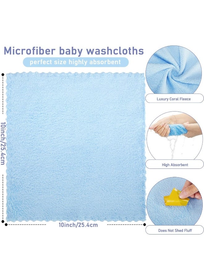 Chumia 36 Pack Baby Washcloths 10 x 10 Inches Baby Face Skin Wash Cloths Towels Set Microfiber Coral Fleece Absorbent and Soft for Newborns, Infants and Toddlers, Multicolored