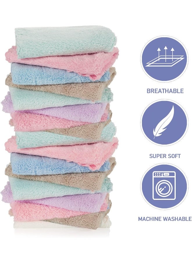 Chumia 36 Pack Baby Washcloths 10 x 10 Inches Baby Face Skin Wash Cloths Towels Set Microfiber Coral Fleece Absorbent and Soft for Newborns, Infants and Toddlers, Multicolored